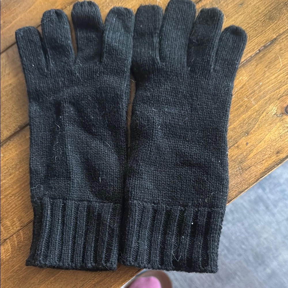 J. Crew Black Knit Gloves